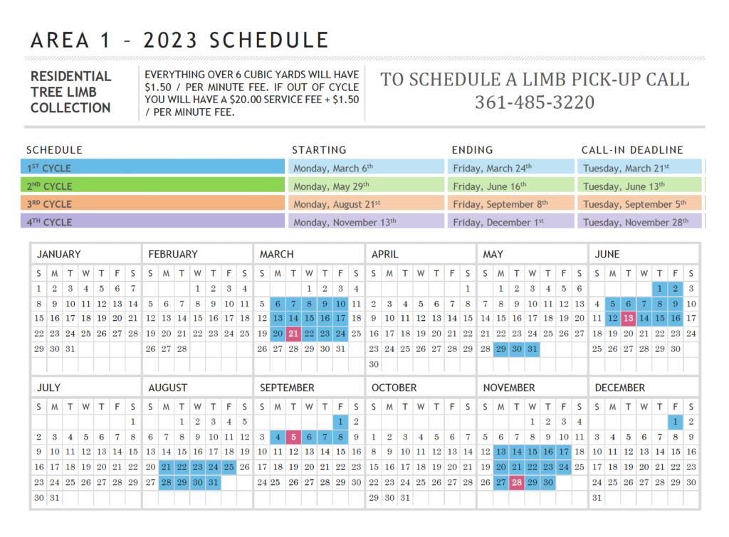 2023 City Tree Limb & Brush Pickup Schedule Woodway